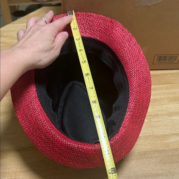 #0856+ Unisex Red and Blue Star Patterned Hat - Picture 6 of 9